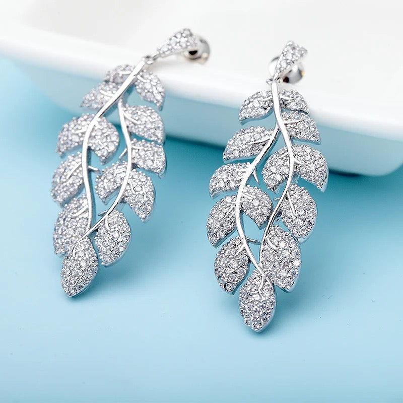 Statement earrings, party earrings, silver earrings, drop earrings, wedding earrings, going out earrings, sparkling earrings