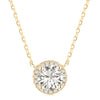 Solitaire Supreme Sparkle Halo Pendant Necklace | Gold