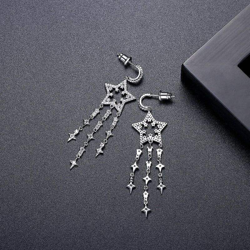 Stardrop Dangle Earrings | Silver