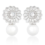 Silver earrings, pearl earrings, going out earrings, wedding earrings, drop earrings, party earrings, silver pearl earrings, pearl earrings, bridal earrings, statement earrings