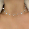 Droplet necklace, silver necklace, choker, chain, diamond necklace, tennis necklace