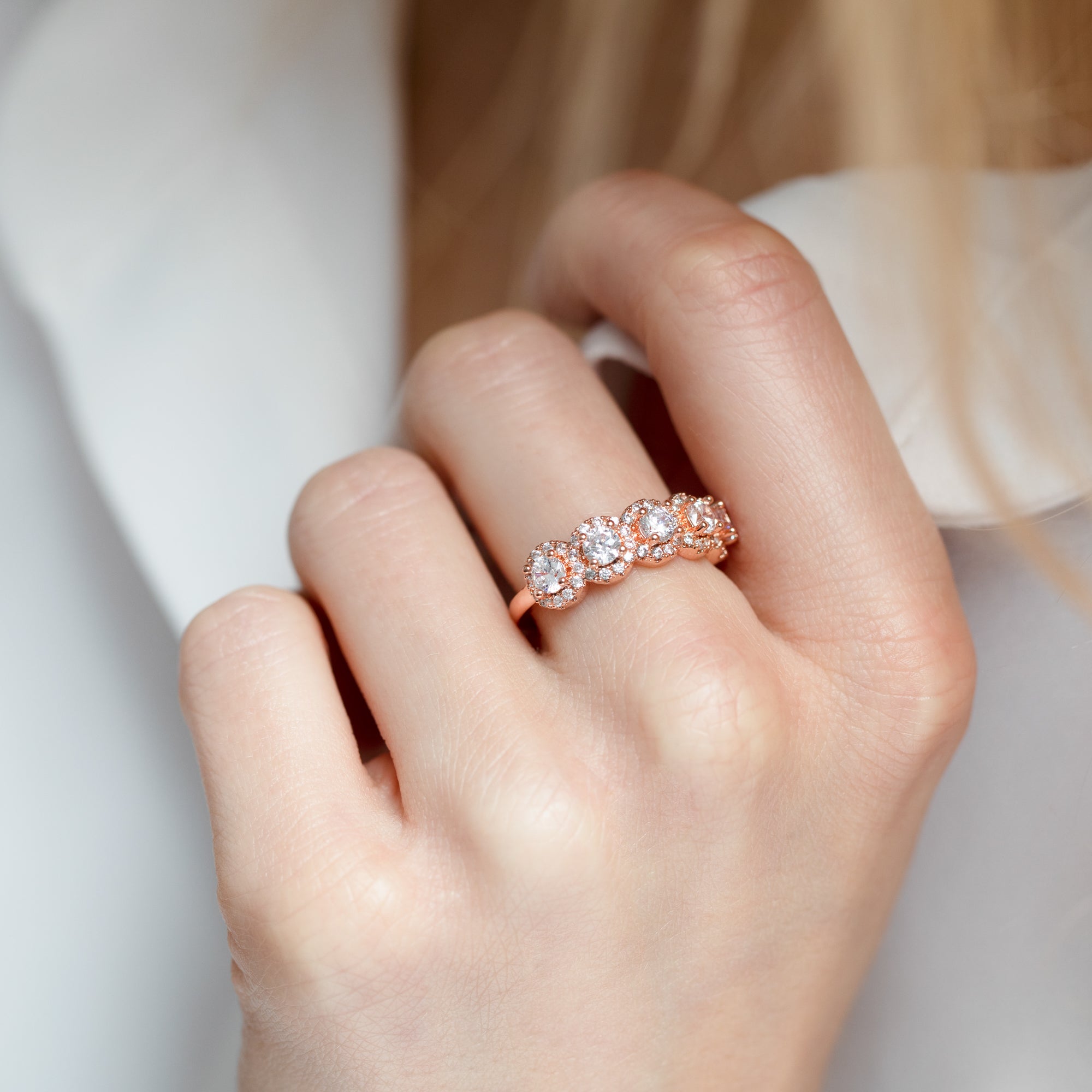 Rose gold ring, ring set, ring duo, stacking rings, wedding ring, engagement ring, statement ring, cocktail ring