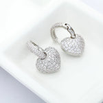 Silver going out earrings, wedding earrings, silver earrings, drop earrings, party earrings, Silver earrings, Wedding earrings, silver earrings, bridal earrings, bridesmaid earrings, going out earrings, shiny earrings, rhodium earrings, statement earrings, heart earrings
