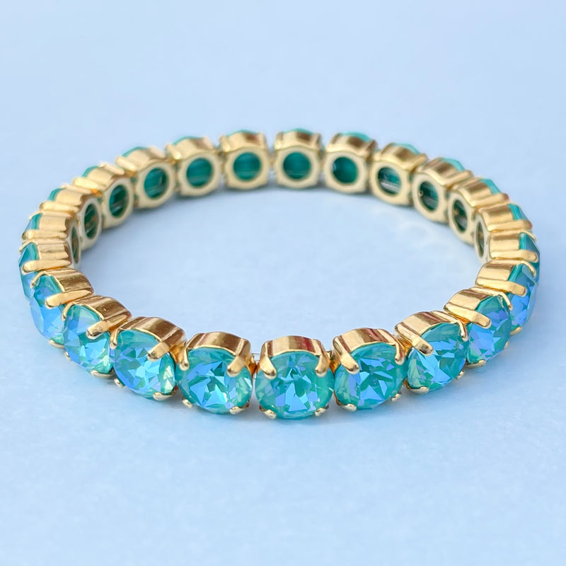 Blue bracelet, gold bracelet, wedding bracelet, swarovski bracelet, stacking bracelet