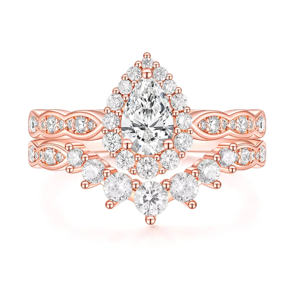 Rose gold ring, ring set, ring duo, stacking rings, wedding ring, engagement ring, statement ring, cocktail ring