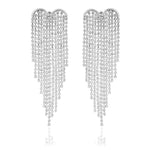Statement earrings, party earrings, silver earrings, drop earrings, wedding earrings, going out earrings, sparkling earrings