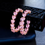 Loveheart Crystal Hoop Earrings | Rose Gold | Blush Pink