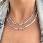 Lumiere Classic Crystal Tennis Necklace | Silver