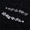 Vine Leaf Long Drop Statement Earrings | Silver