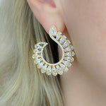 Gold going out earrings, statement earrings, 18k earrings, gold earrings, wedding earrings, sparkly earrings, shiny earrings