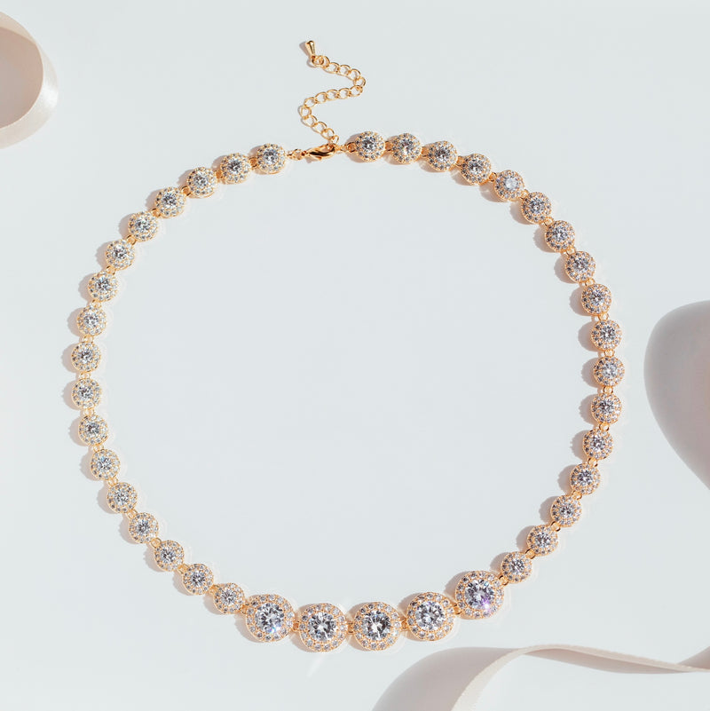 Swarovski tennis necklace shop rose gold