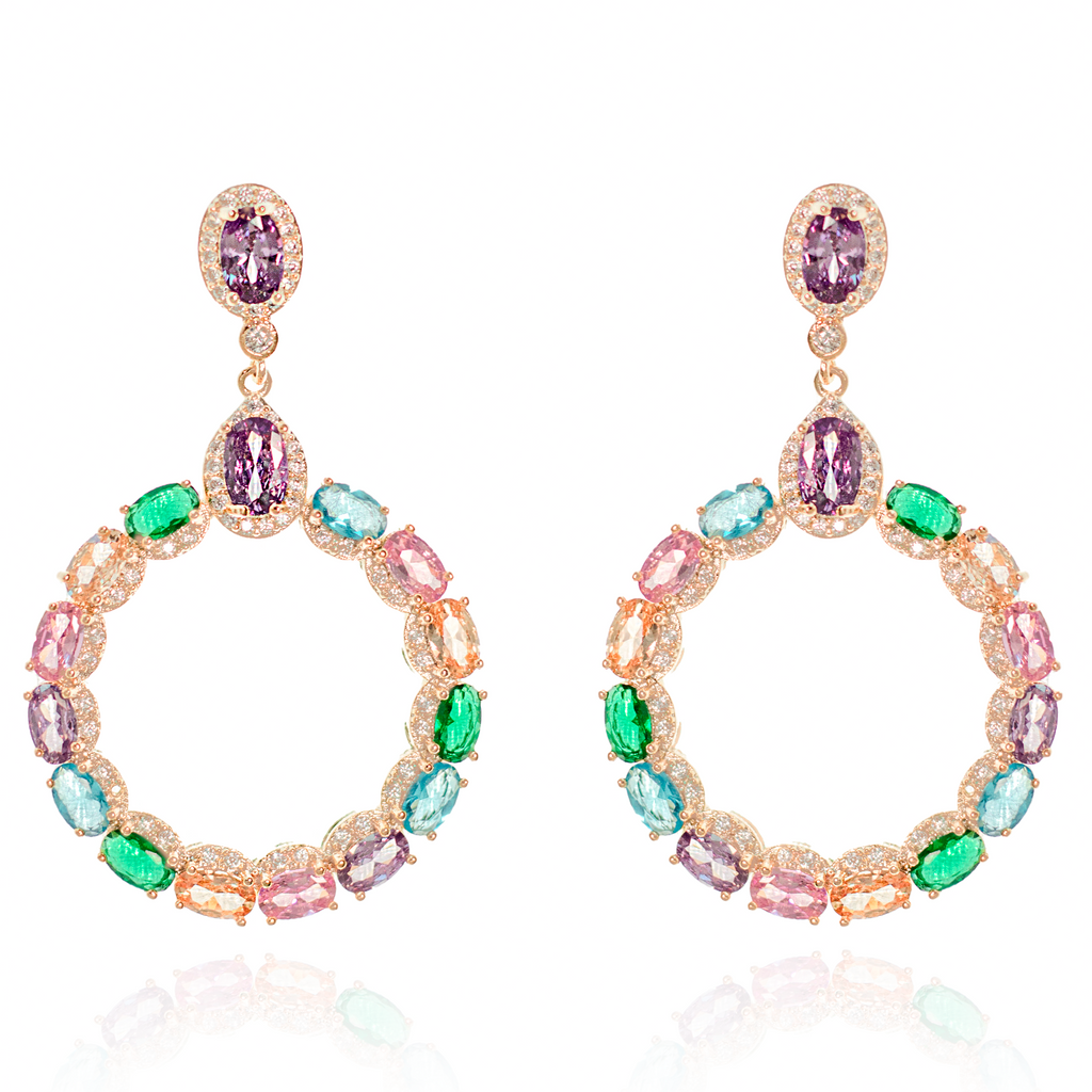 Hoop earrings, Gold earrings, gemstone earrings, party earrings, statement earrings, going out earrings, wedding earrings