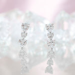 Statement earrings, party earrings, silver earrings, drop earrings, wedding earrings, going out earrings, sparkling earrings