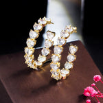 Loveheart Crystal Hoop Earrings | Gold
