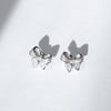 Bow earrings, Silver earrings, teardrop earrings, wedding earrings, drop earrings, party earrings, silver earrings, going out earrings, statement earrings