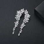 Statement earrings, party earrings, silver earrings, drop earrings, wedding earrings, going out earrings, sparkling earrings