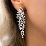 Statement earrings, party earrings, silver earrings, drop earrings, wedding earrings, going out earrings, sparkling earrings