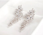 Statement earrings, party earrings, silver earrings, drop earrings, wedding earrings, going out earrings, sparkling earrings