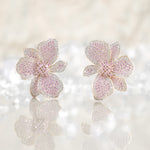 Wild Orchid Flower Earrings | Gold | Pastel Pink
