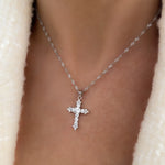 "Like A Prayer" Cross Pendant Necklace | Silver