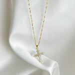 "Like A Prayer" Cross Pendant Necklace | Gold